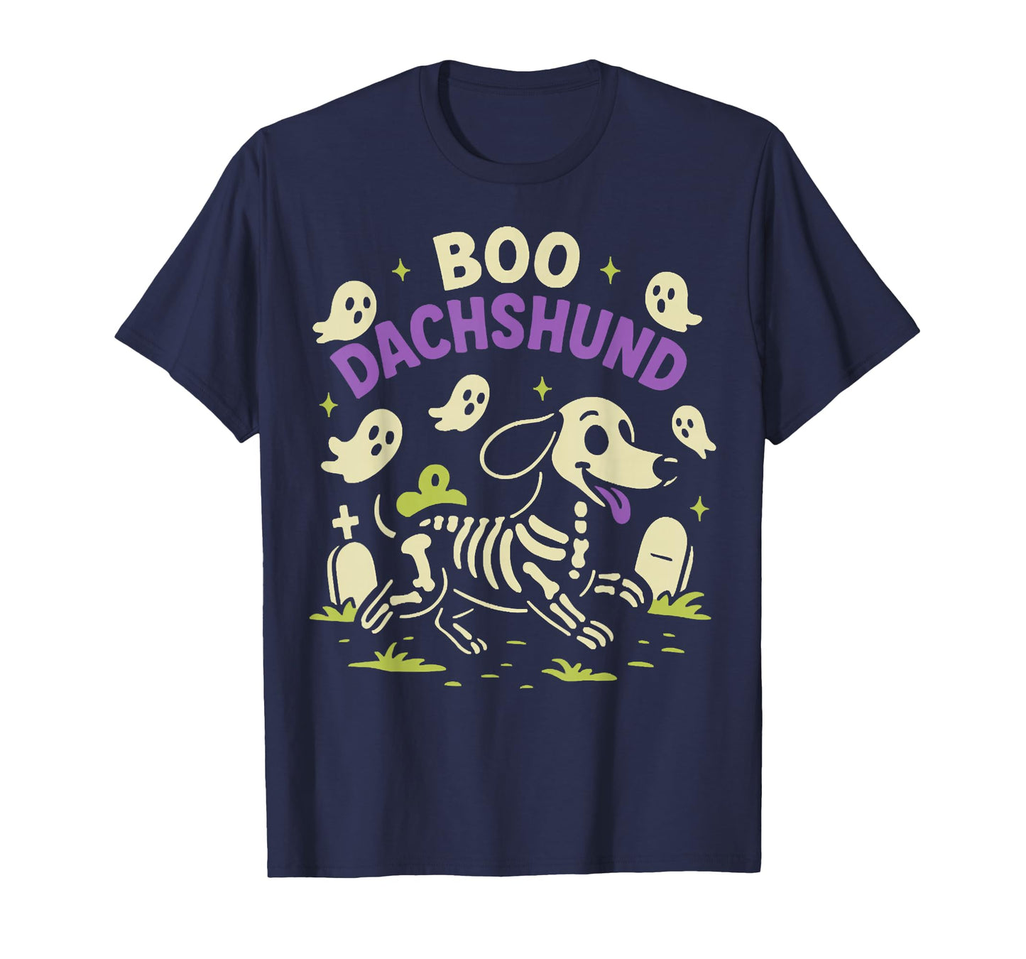 Halloween Spooky Dog, Dachshund Skeleton, Ghost Sausage Dog T-Shirt
