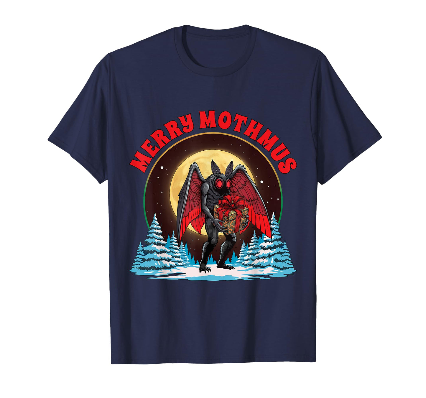 Merry Mothmas Cryptid Holiday Christmas Ugly Christmas T-Shirt