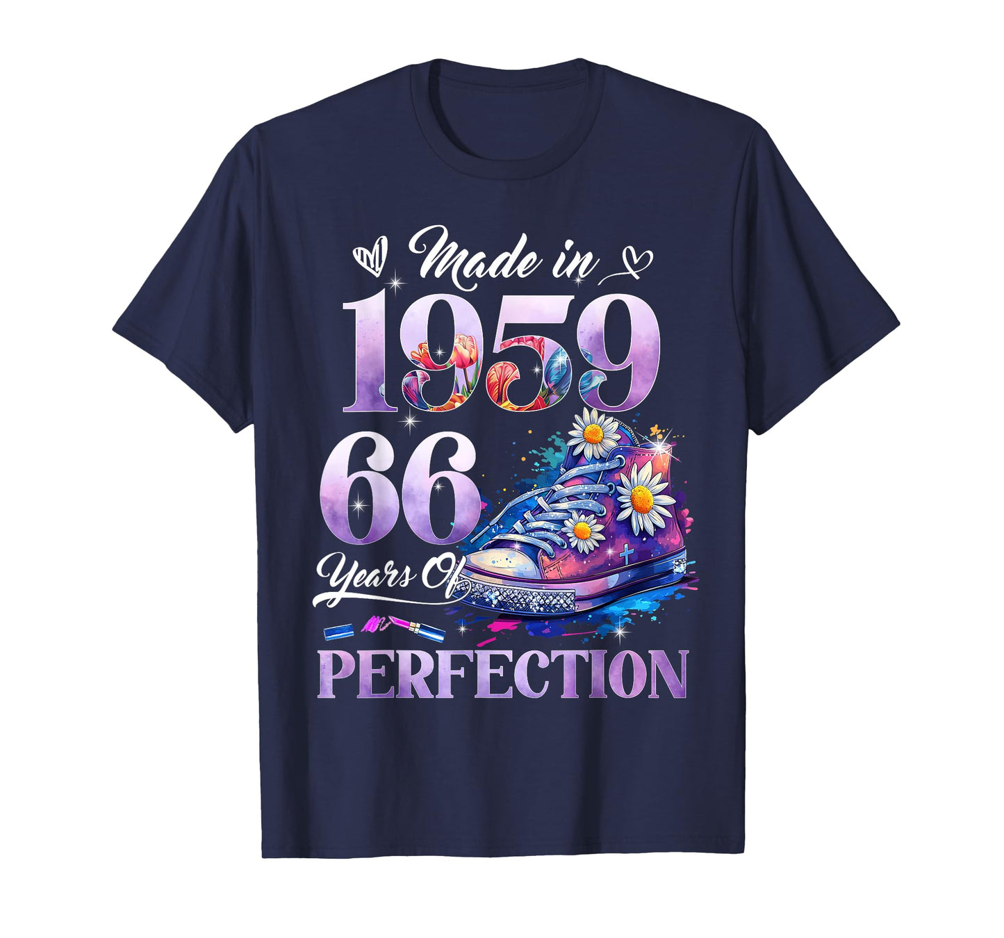 Women's 66th Birthday Floral Made in 1959 Gifts 66 Years Old T-Shirt