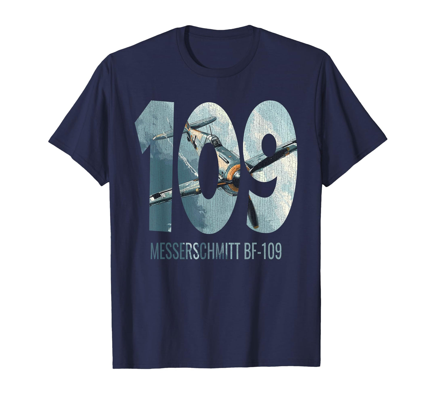 Military F&L Design Co. Messerschmitt BF-109 WW2 German Warbird Aviation Hobbyist T-Shirt, Small, Black