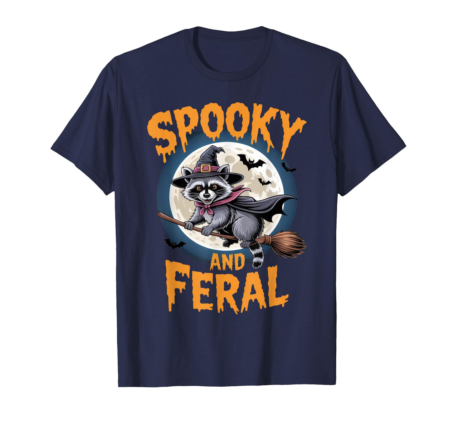 Spooky and Feral Witchy Raccoon Halloween Costume T-Shirt