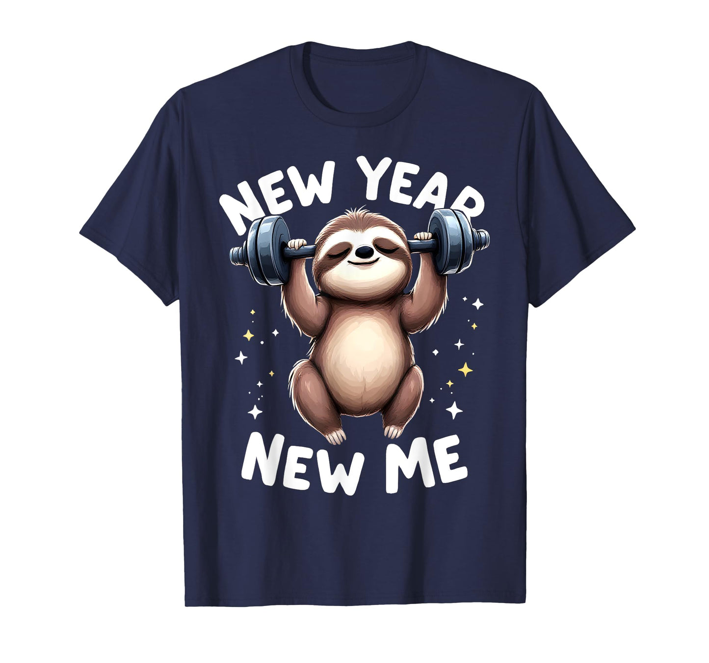 New Year New Me Funny Fitness Workout Gym Sloth Weight Loss T-Shirt