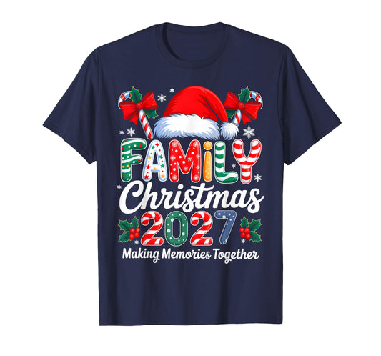 Family Christmas 2027 Matching Family Pajamas Xmas Squad T-Shirt