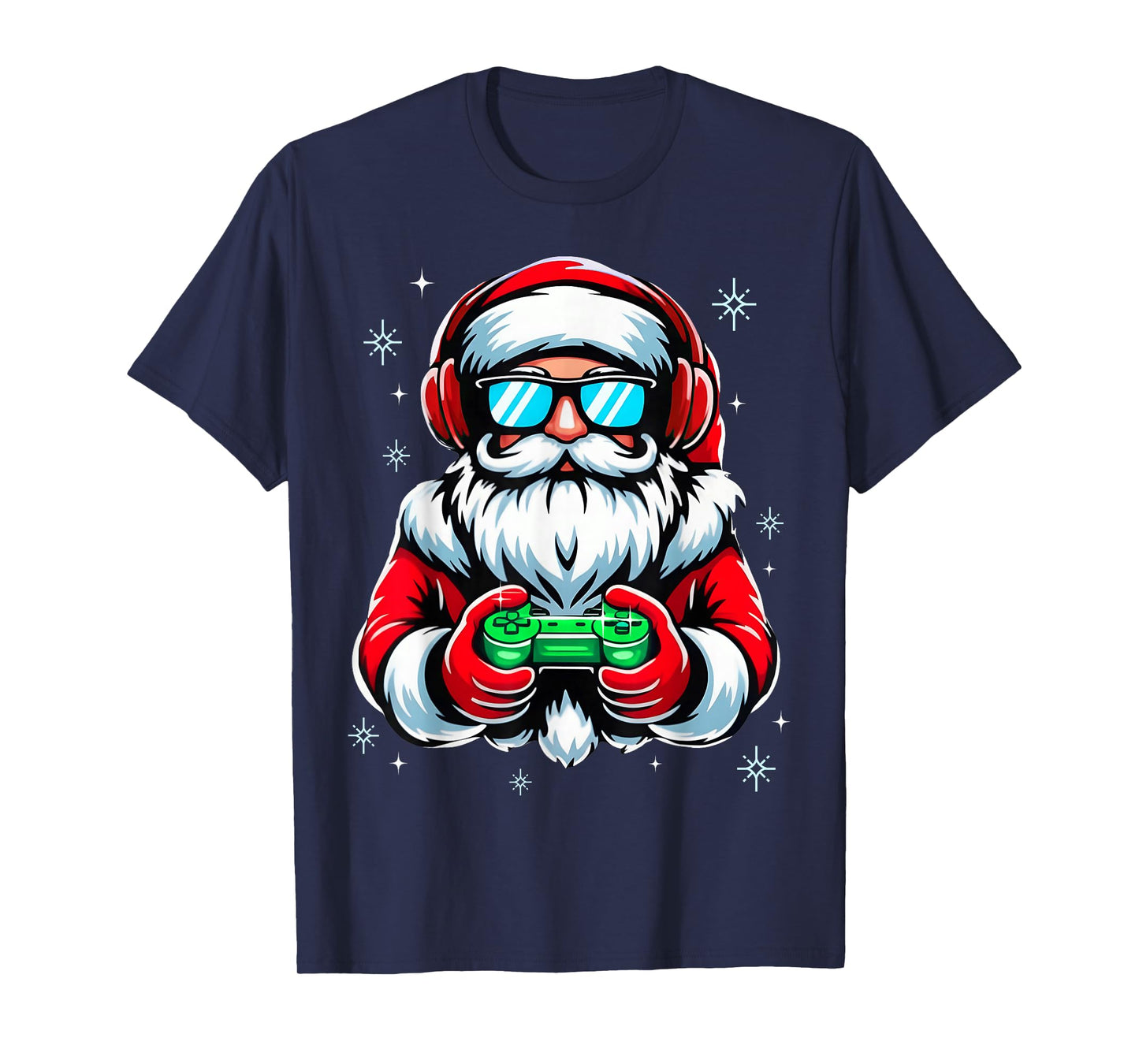 Merry Christmas Gamer Boys Mens Video Game Santa Claus T-Shirt