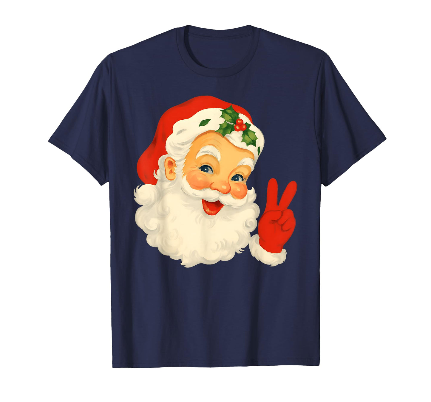 Vintage Retro Jolly Santa Claus Face Christmas Pajamas T-Shirt