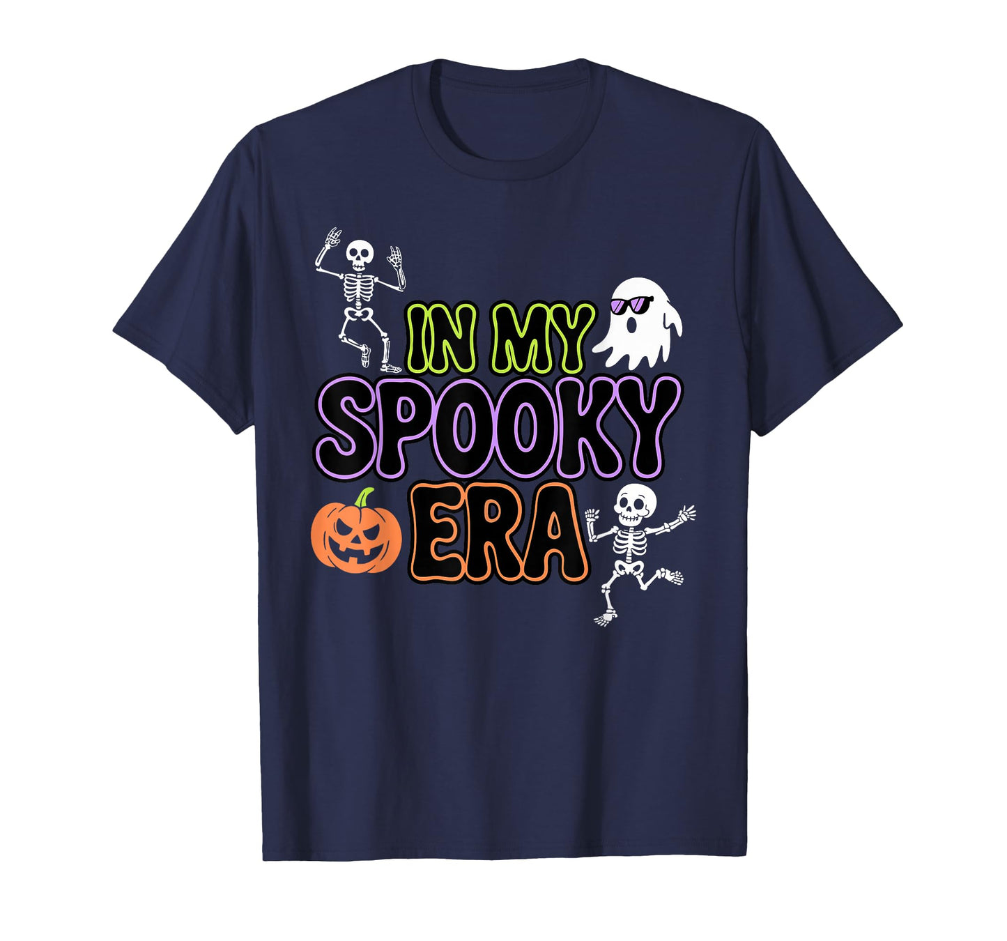 in My Spooky Era Funny Halloween Ghost Skeleton Pumpkin T-Shirt