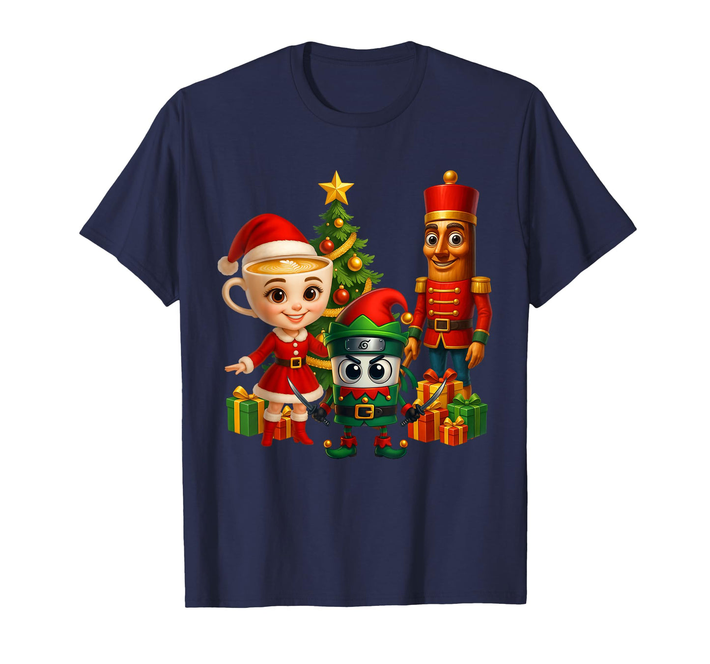 Christmas 2025 Brainrot Costume Santa Elf Nutcracker Kids T-Shirt
