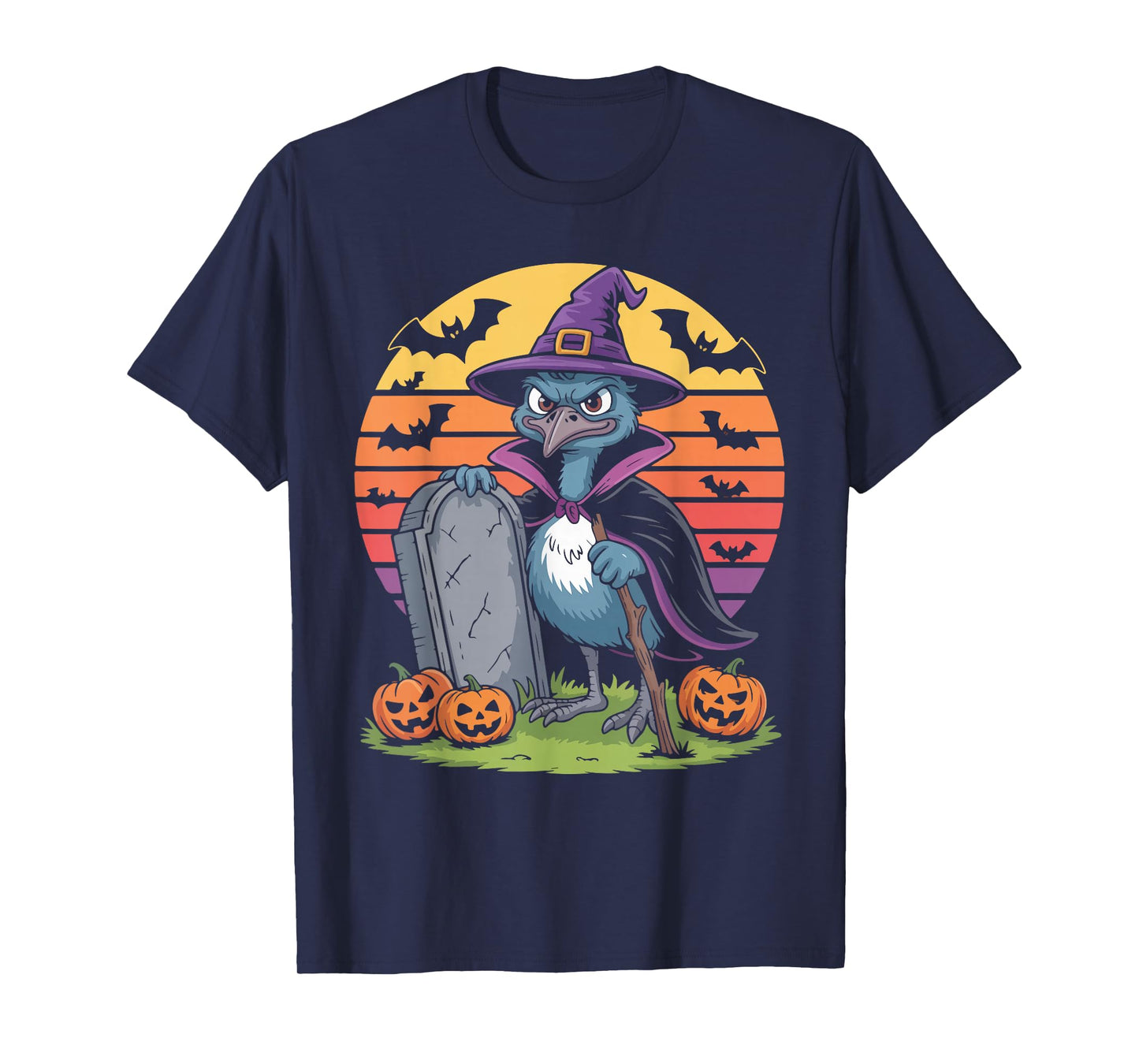 Raven Witch Halloween Magic with Pumpkins T-Shirt