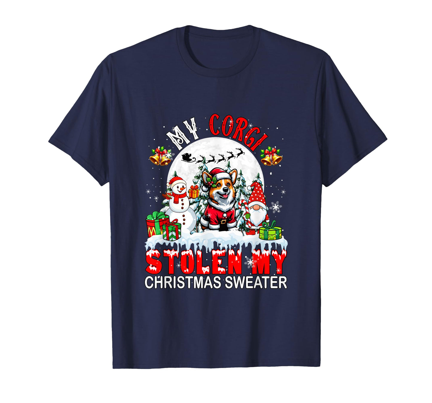 My Corgi Stolen My Christmas Sweater Santa Dog Owner T-Shirt