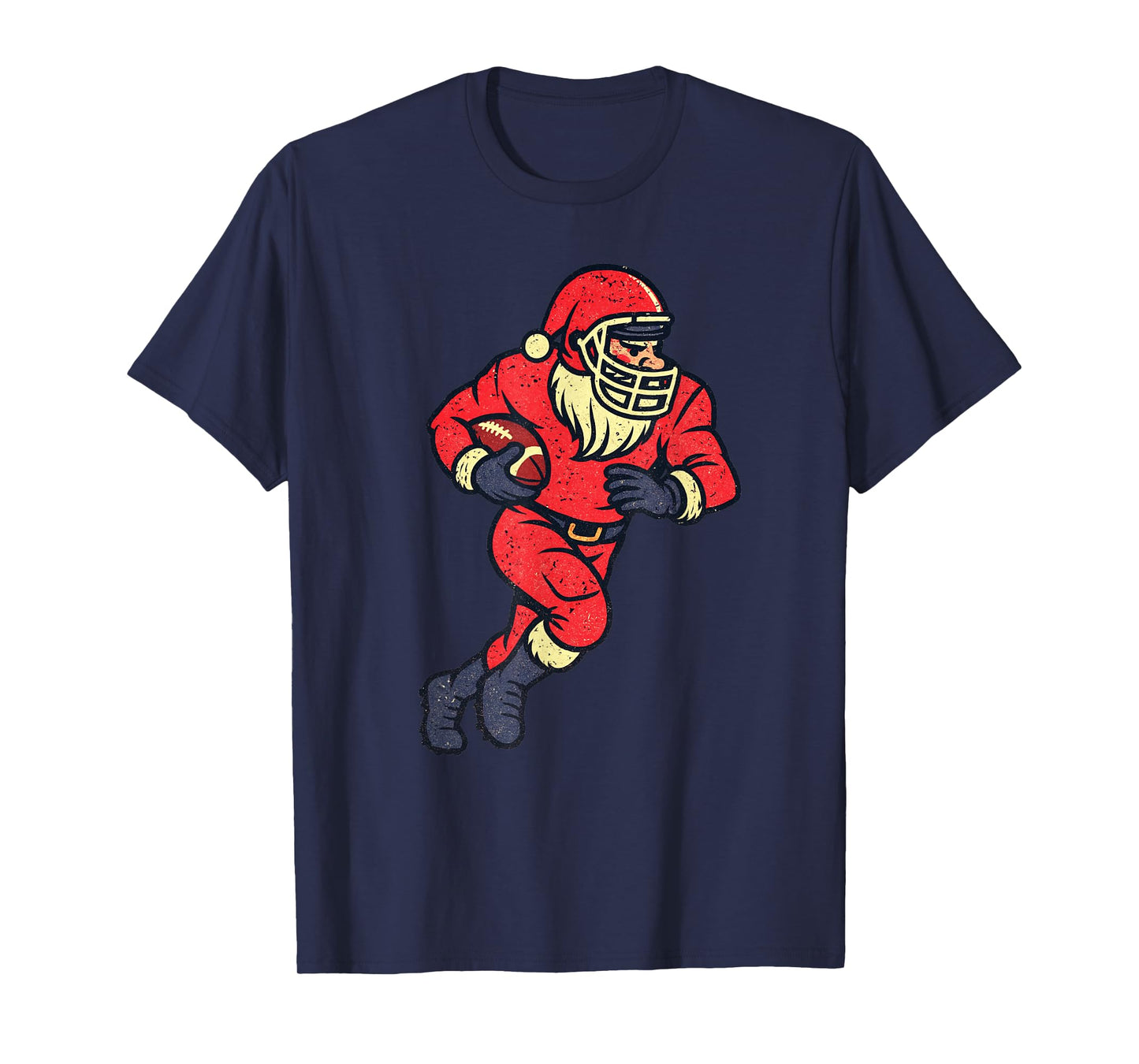 Santa Claus Playing American Football Xmas Holiday Christmas T-Shirt