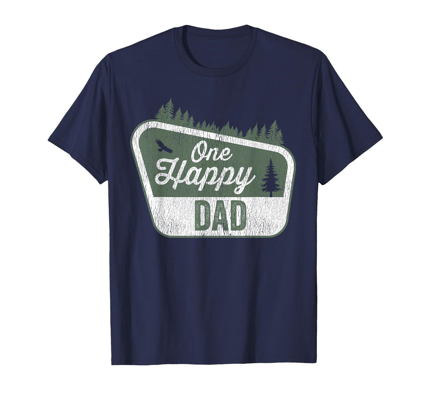 One Happy Dad Matching Family Birthday Party Camping T-Shirt