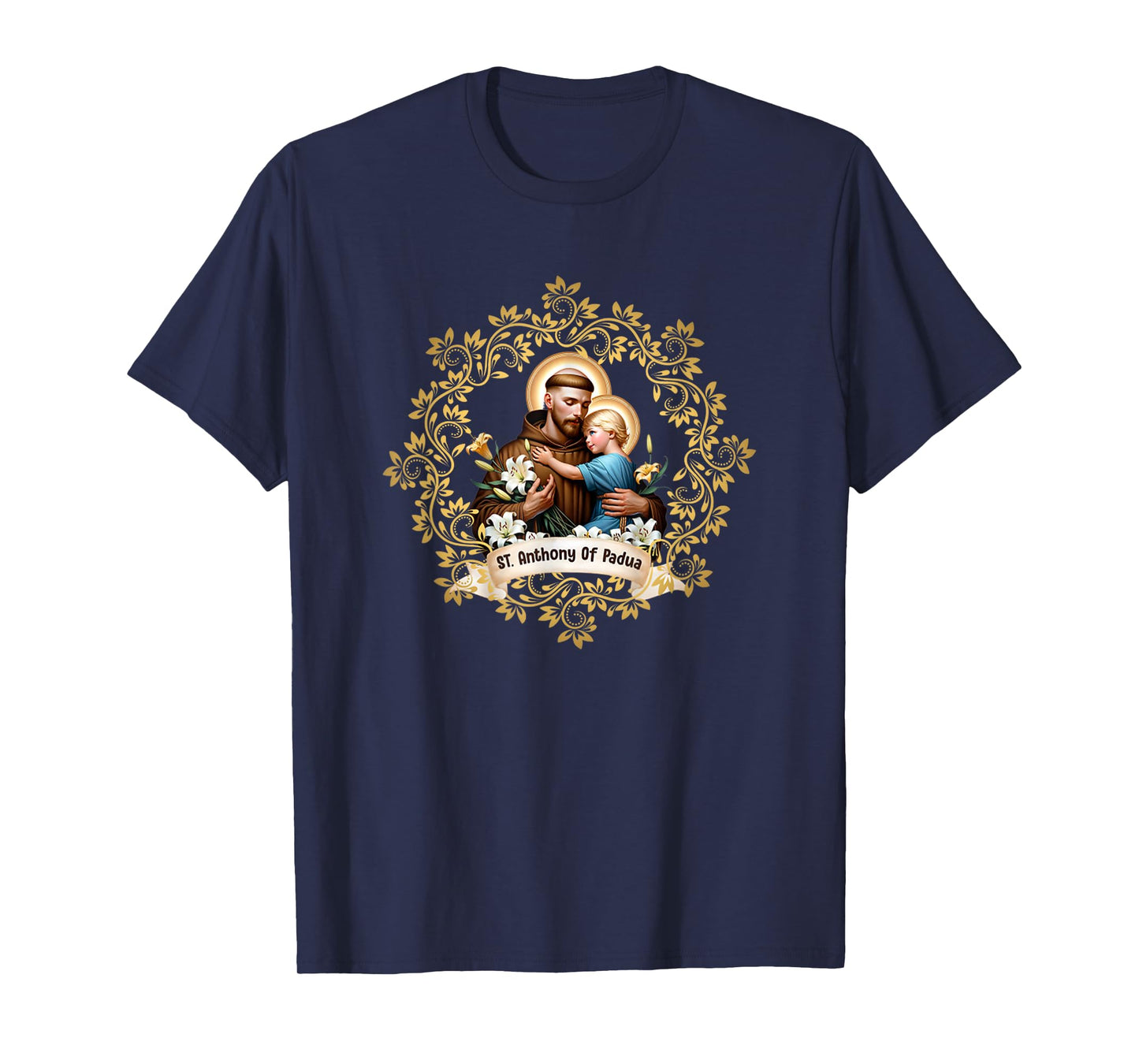 Vintage St Anthony Of Padua Catholic Saint Infant Jesus T-Shirt