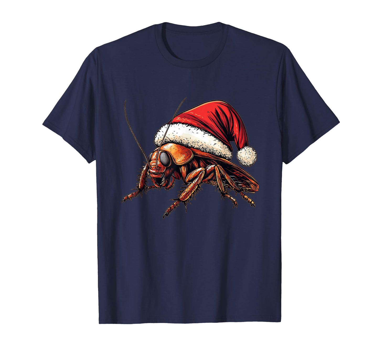 Nice Cockroach with Santa Claus Hat Costume for Festive Days T-Shirt
