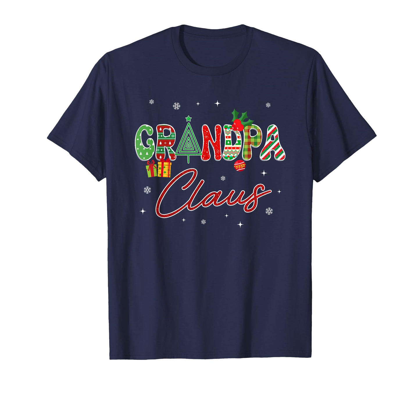 Christmas Grandpa Claus Lights Pajama Family Matching T-Shirt