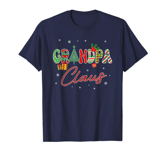 Christmas Grandpa Claus Lights Pajama Family Matching T-Shirt