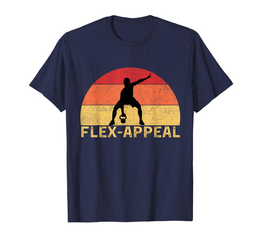 Flex-Appeal Gym Workout Half Retro Sunset Funny T-Shirt