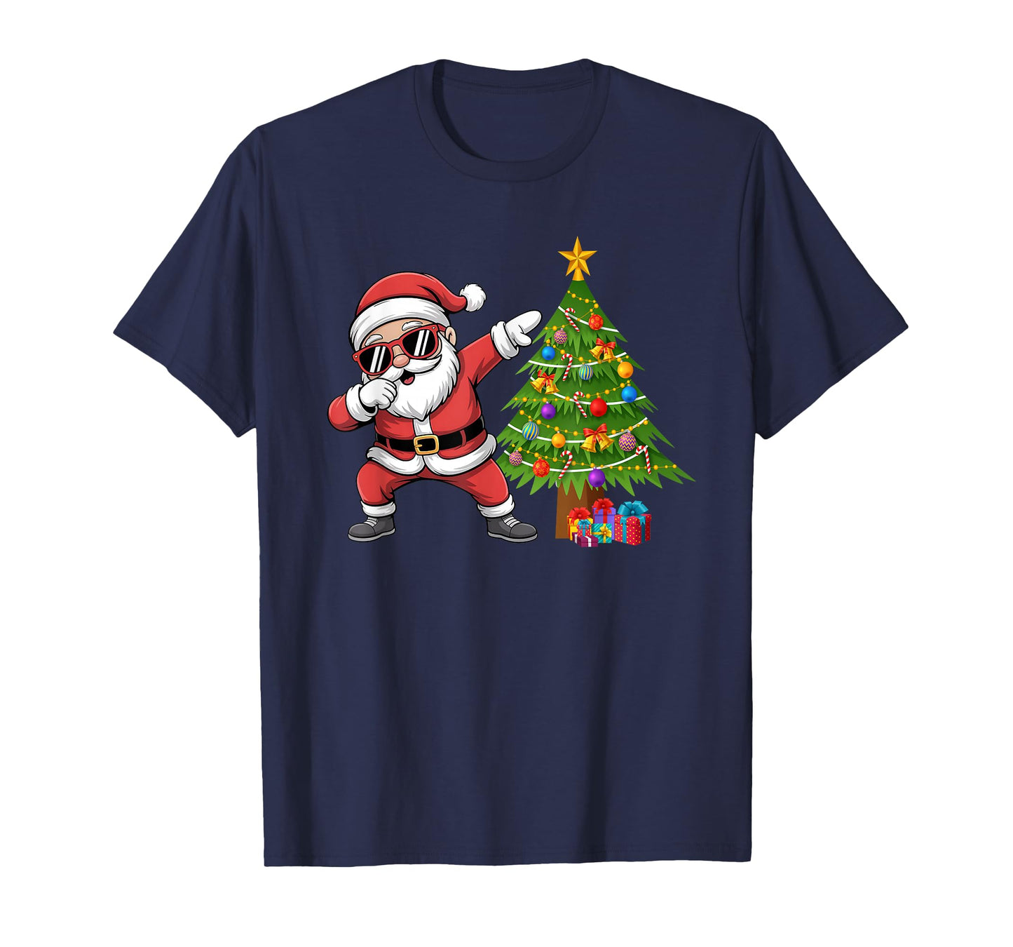 Dabbing Santa Claus Under The Xmas Tree Girls Boys Xmas Dab T-Shirt
