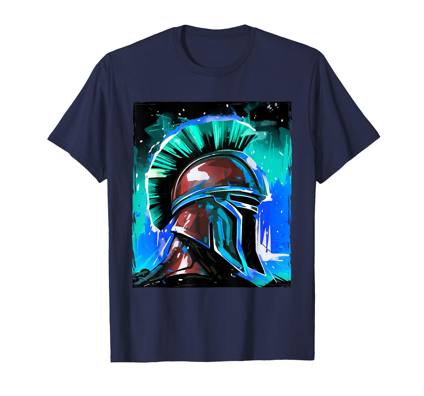 Spartan Pop Art Portrait Helmet | Gym Gladiator T-Shirt