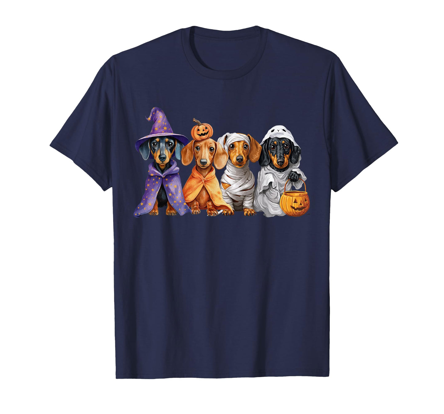 Weiner Dog Witch Happy Halloweenie T-Shirt