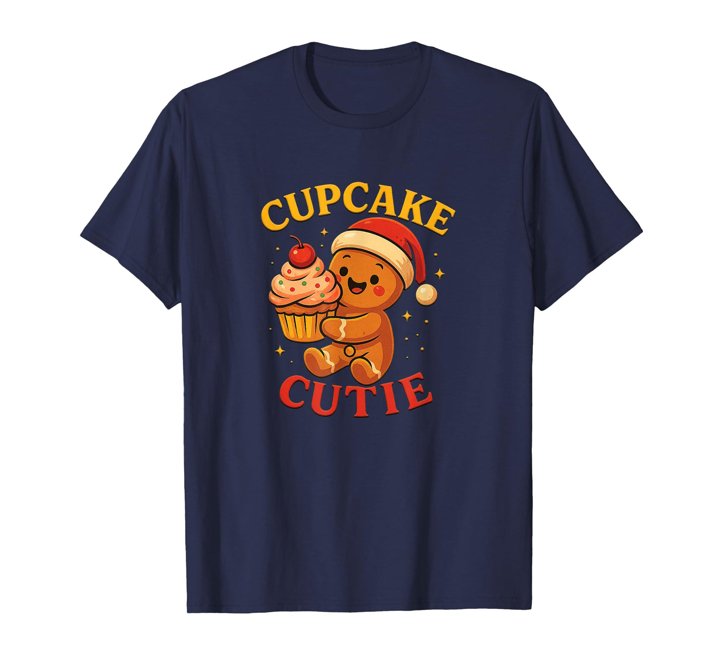 Cupcake Cutie Christmas Gingerbread Man Holiday Cookie T-Shirt