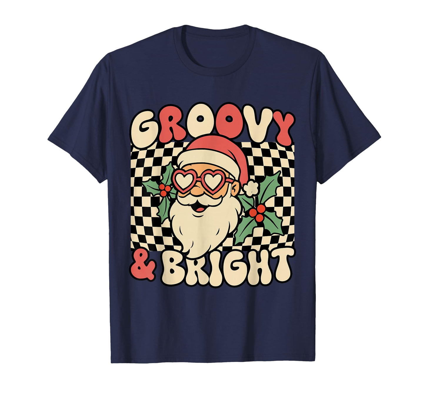 Groovy and Bright Santa Christmas Funny Ugly Christmas T-Shirt