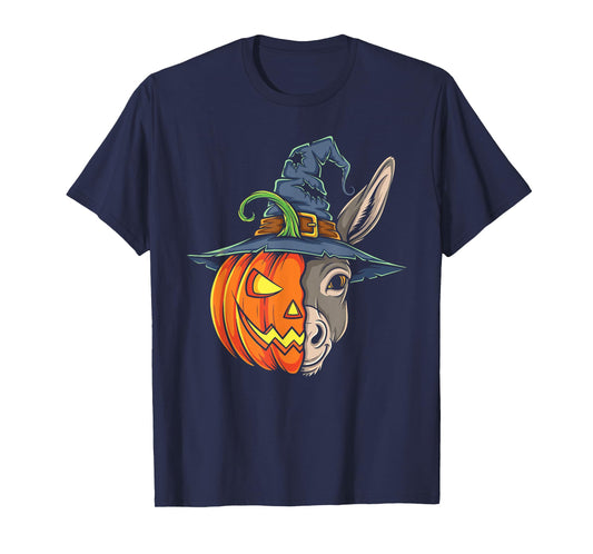 Donkey Pumpkin Jack O Lantern Halloween Kids Mens Womens T-Shirt
