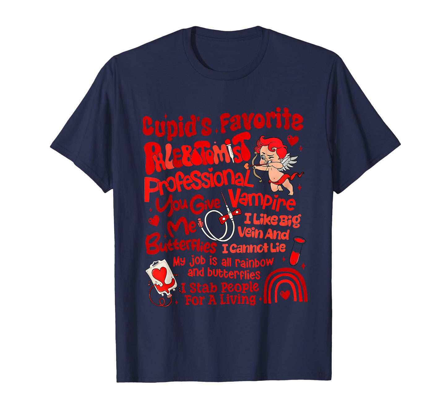 Cupid's Favorite Phlebotomist Valentine Phlebotomy Tech T-Shirt