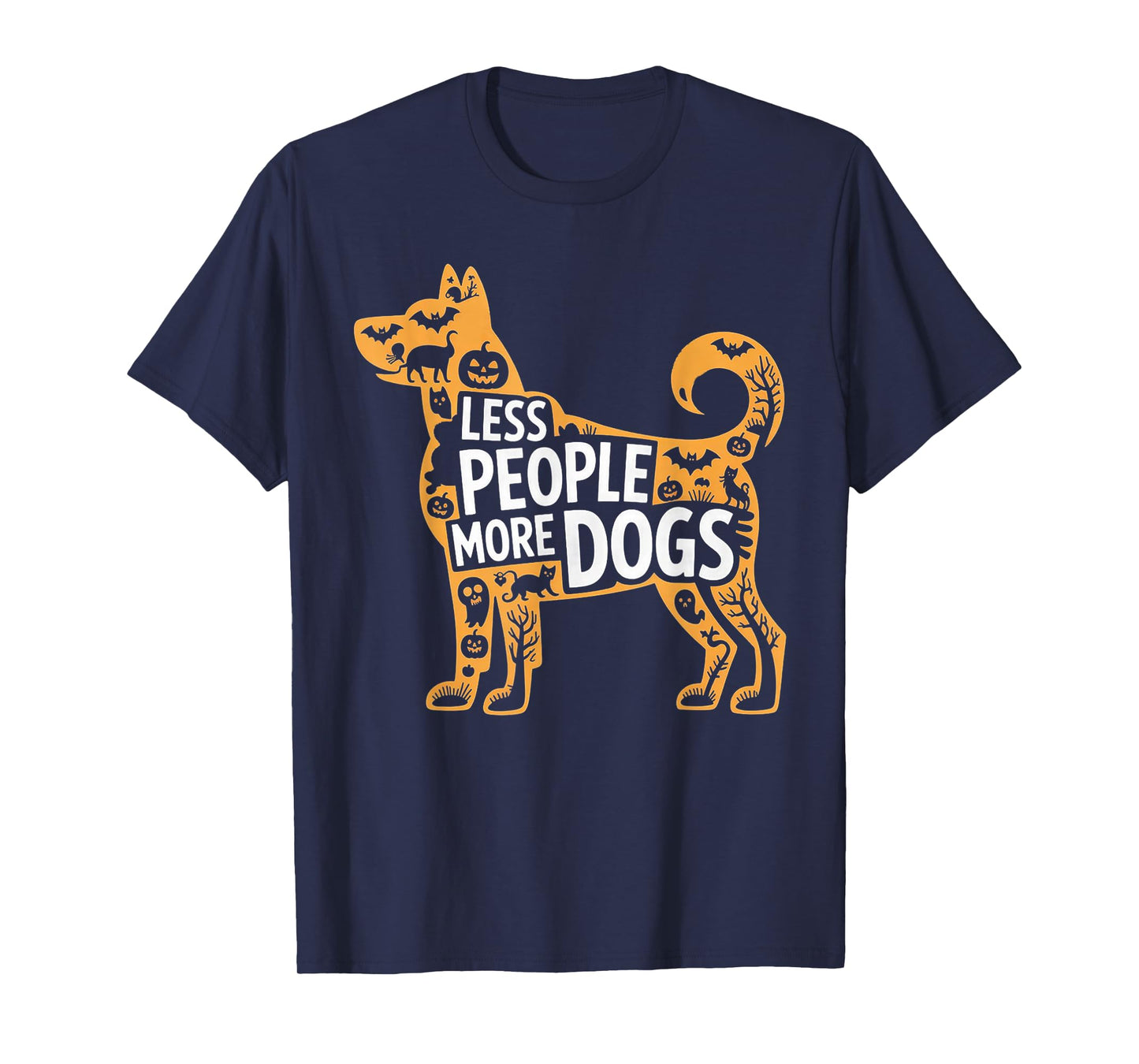 Less People More Dogs Funny Halloween T-Shirt