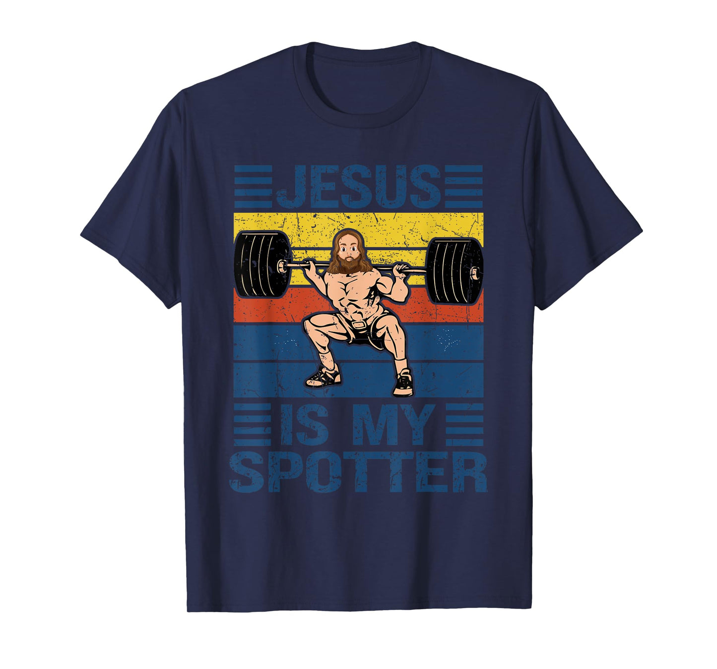 Jesus Is My Spotter Christian Gym Workout Weightlifting T-Shirt