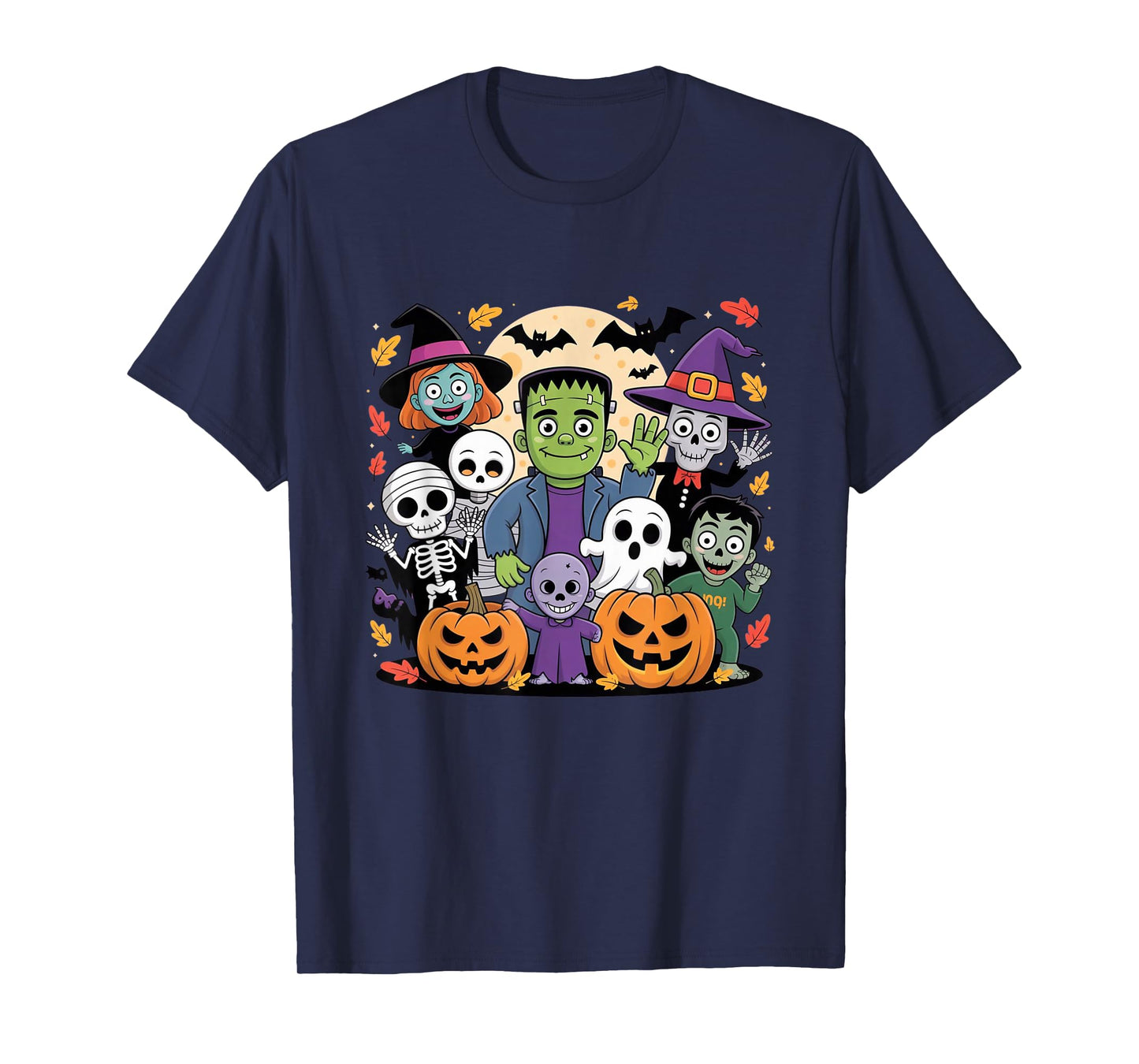 Cute Halloween Monster Party Pumpkin Ghost Skeleton Witch T-Shirt
