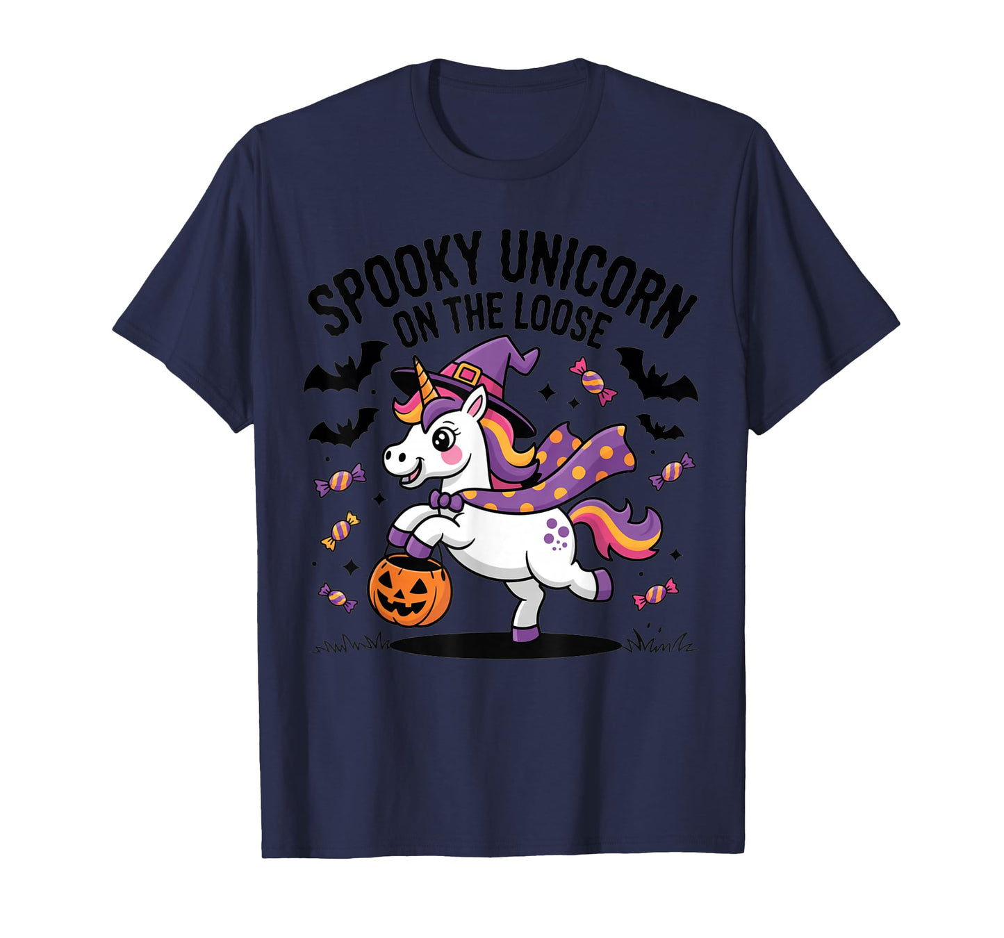 Spooky Unicorn On The Loose Funny Halloween Costume T-Shirt