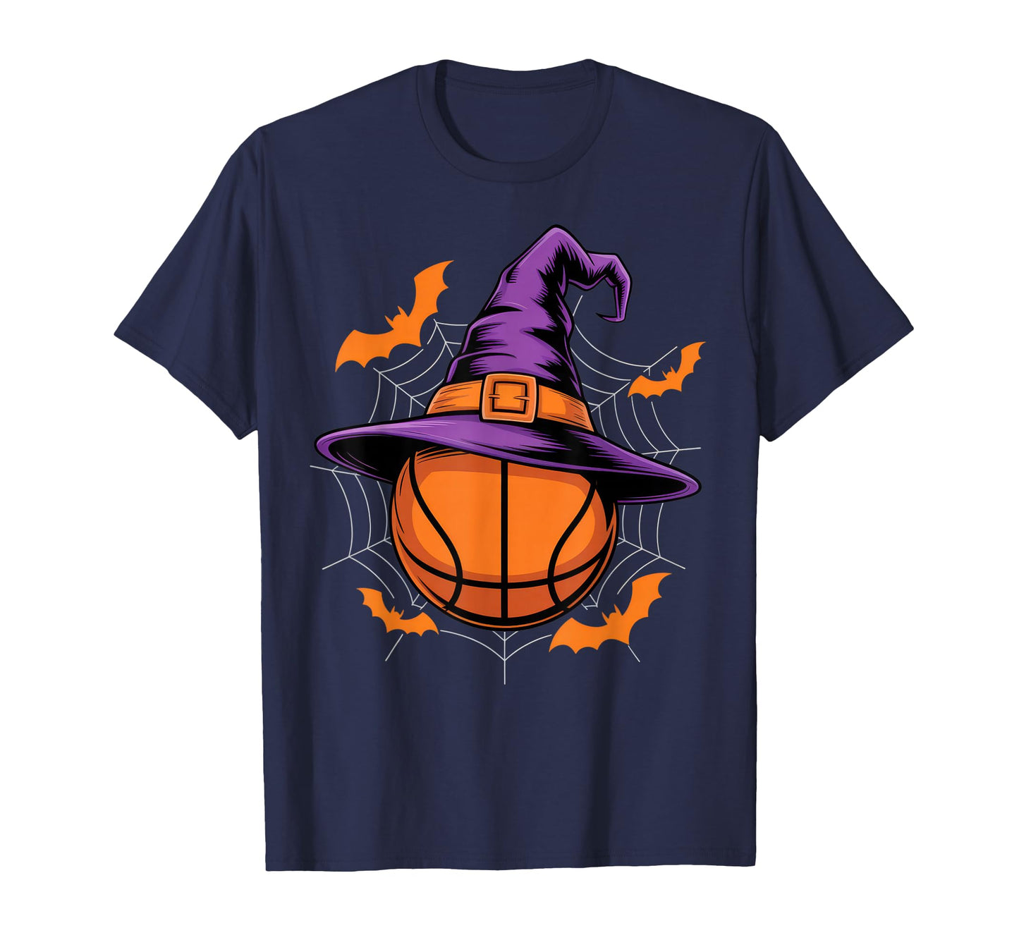Basketball Witch Hat Halloween Fun for Players and Fans T-Shirt