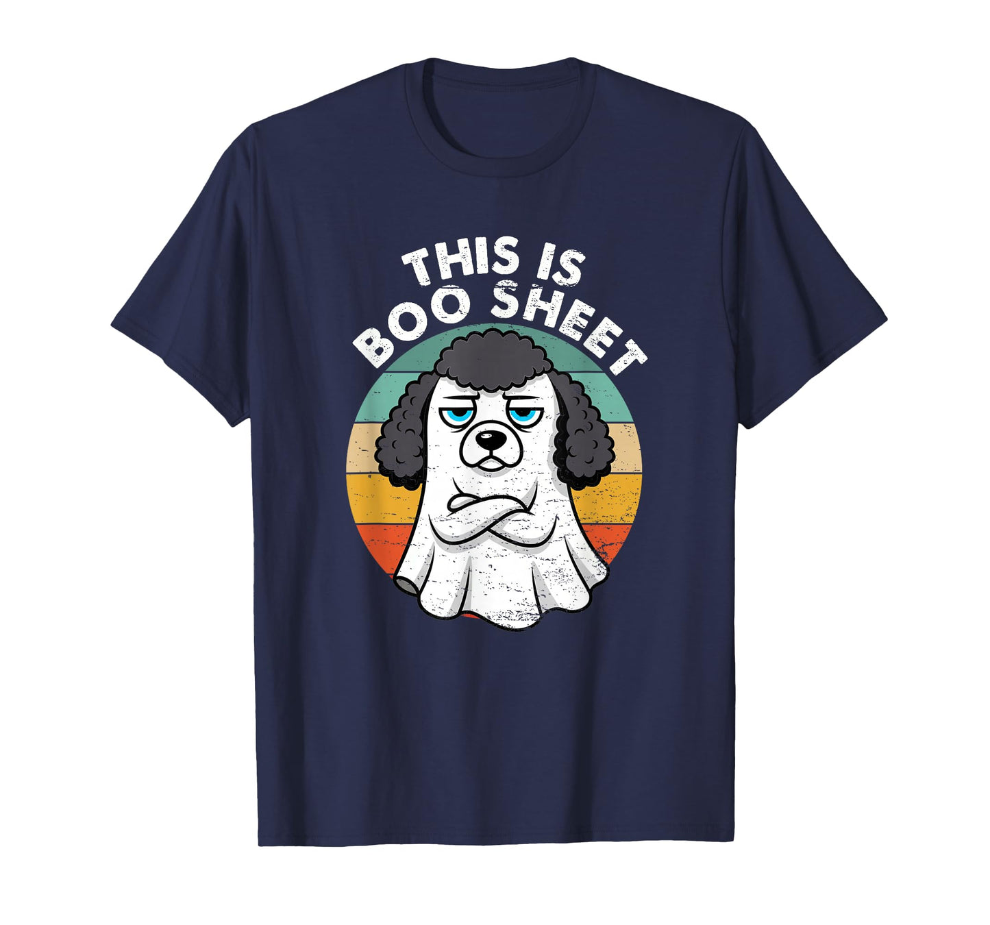 This is Boo Sheet Black Poodle Dog Retro Halloween Funny Dog T-Shirt
