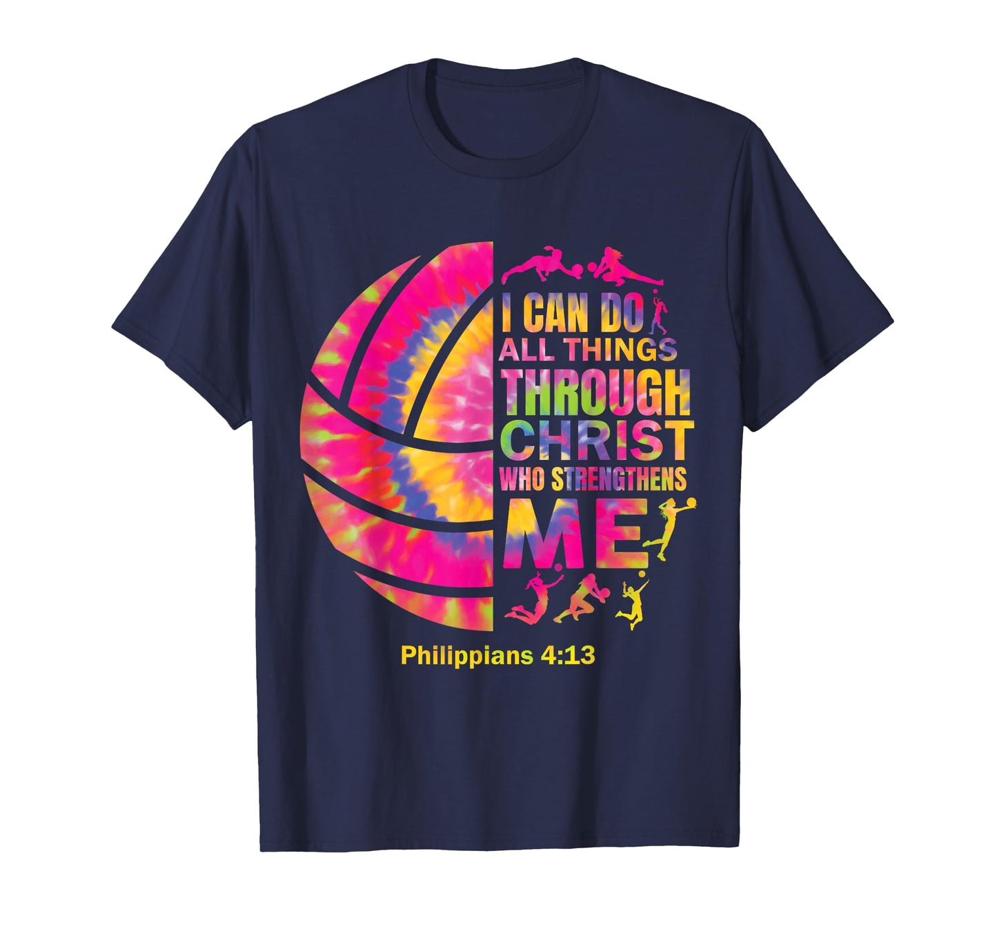 Volleyball t Shirt Teen Girls Women Christian Christ Tie Dye T-Shirt