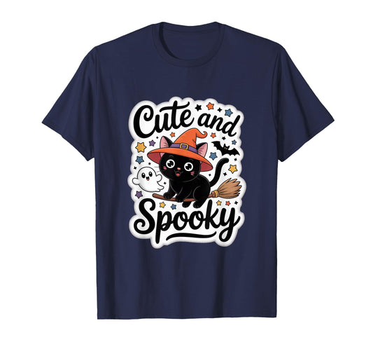 Cute Witch Cat Halloween Design for Spooky Lovers T-Shirt