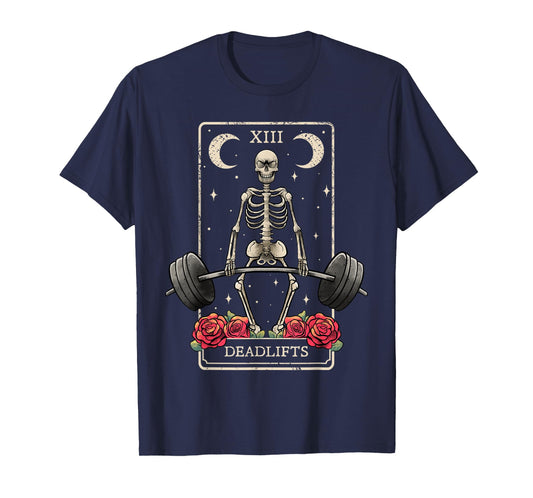 Deadlifts Tarot Card Occult Workout Esoteric Gothic Goth Gym T-Shirt