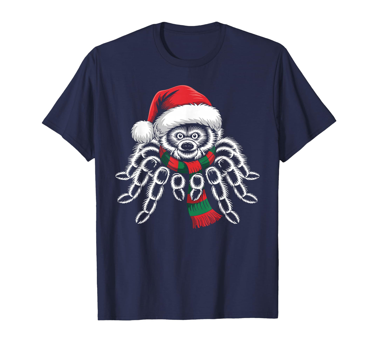 Tarantula Xmas Santa Hat Scarf Christmas Costume T-Shirt