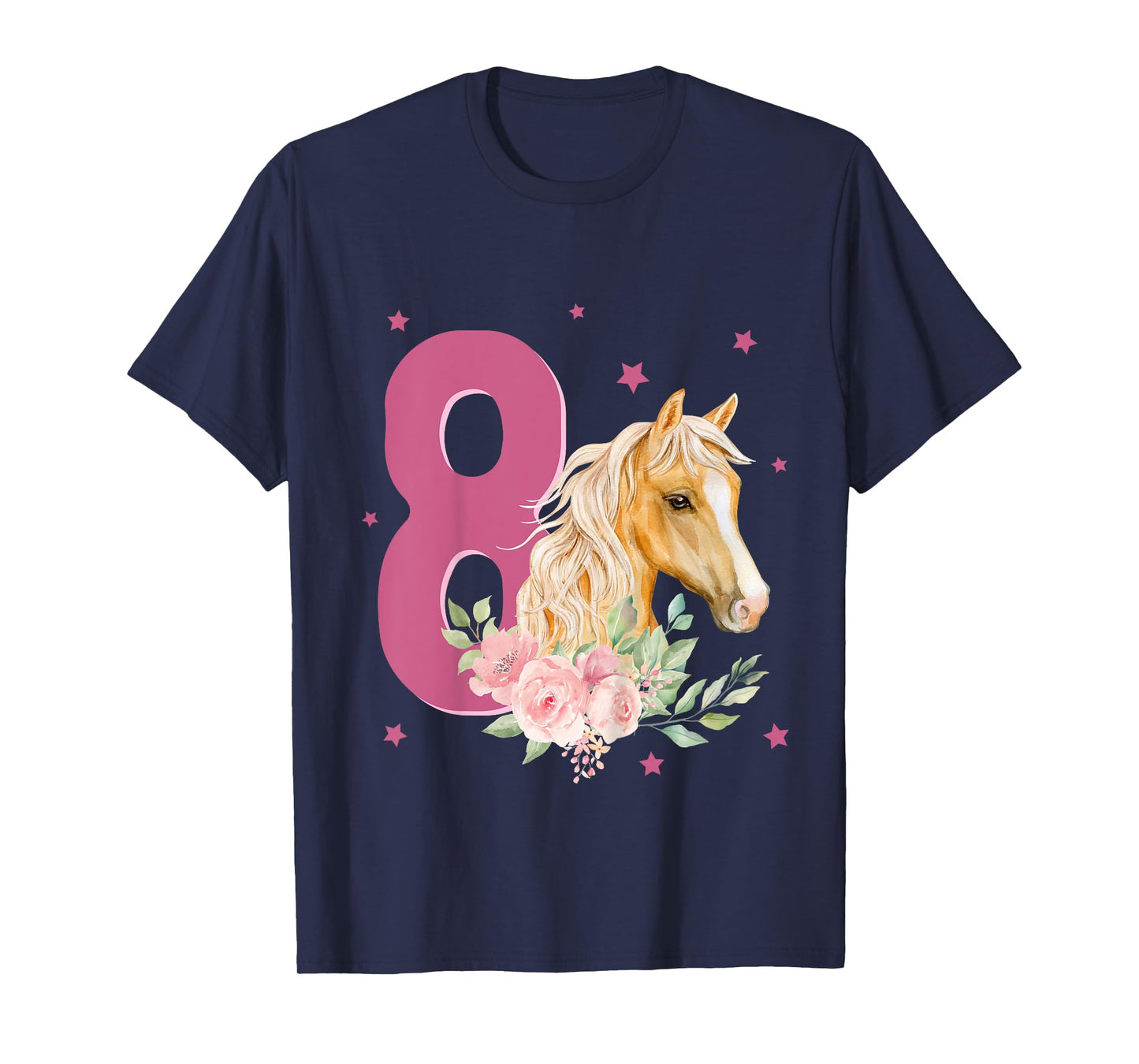 Kids 8th Birthday Horse 8 Years Old Eight Finally 8 Birthday Girl T-Shirt