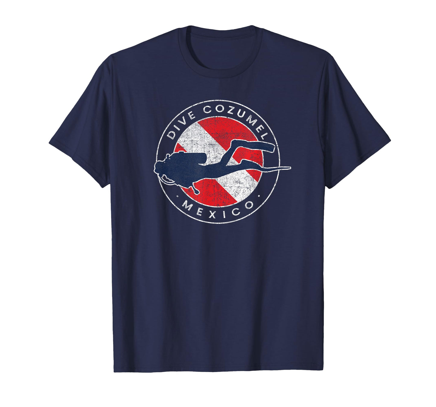 Retro Cozumel Mexico Scuba Dive Vintage Dive Flag Diving T-Shirt