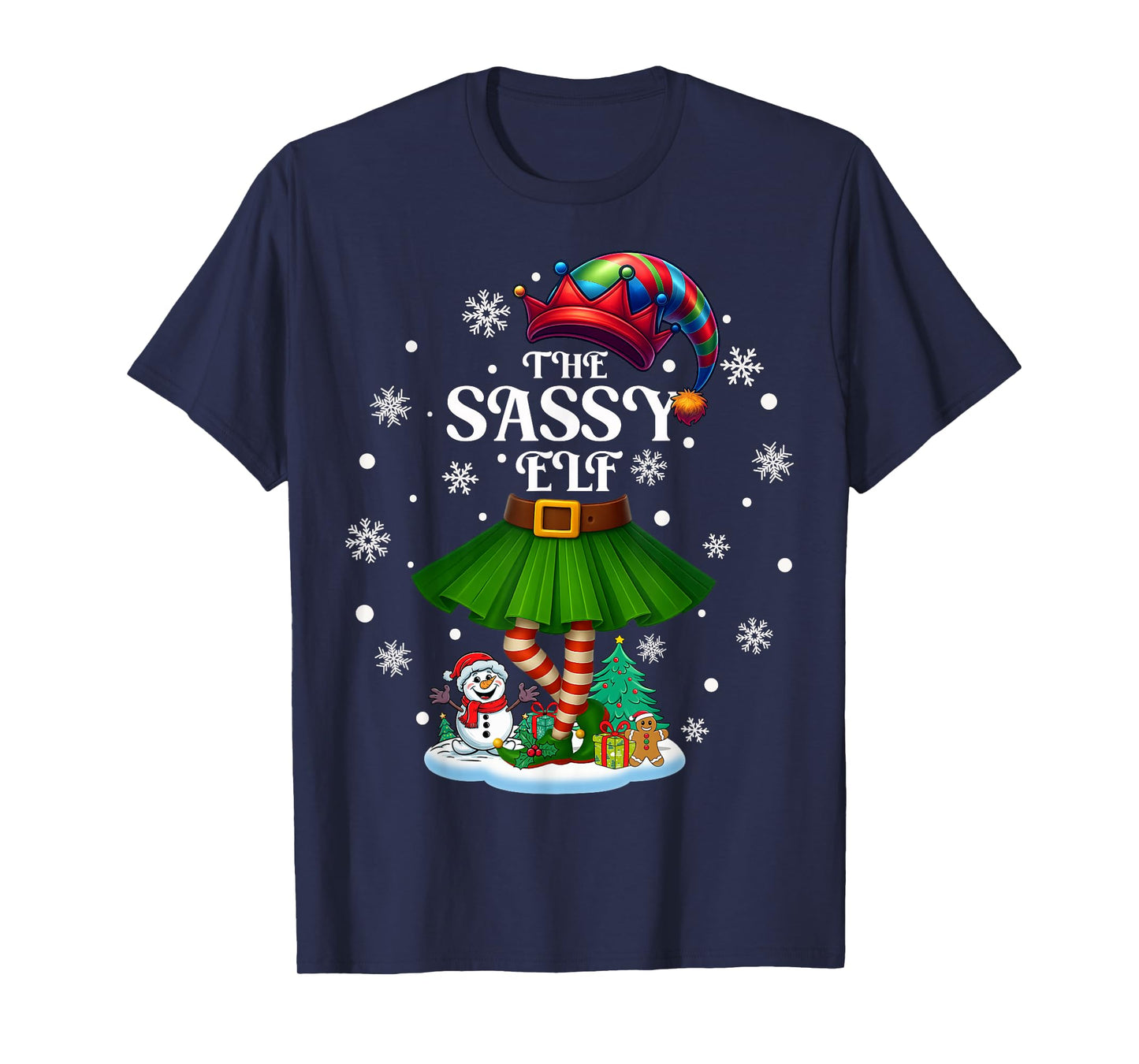 Sassy Elf Squad Xmas Women Girls Mom Christmas Family T-Shirt