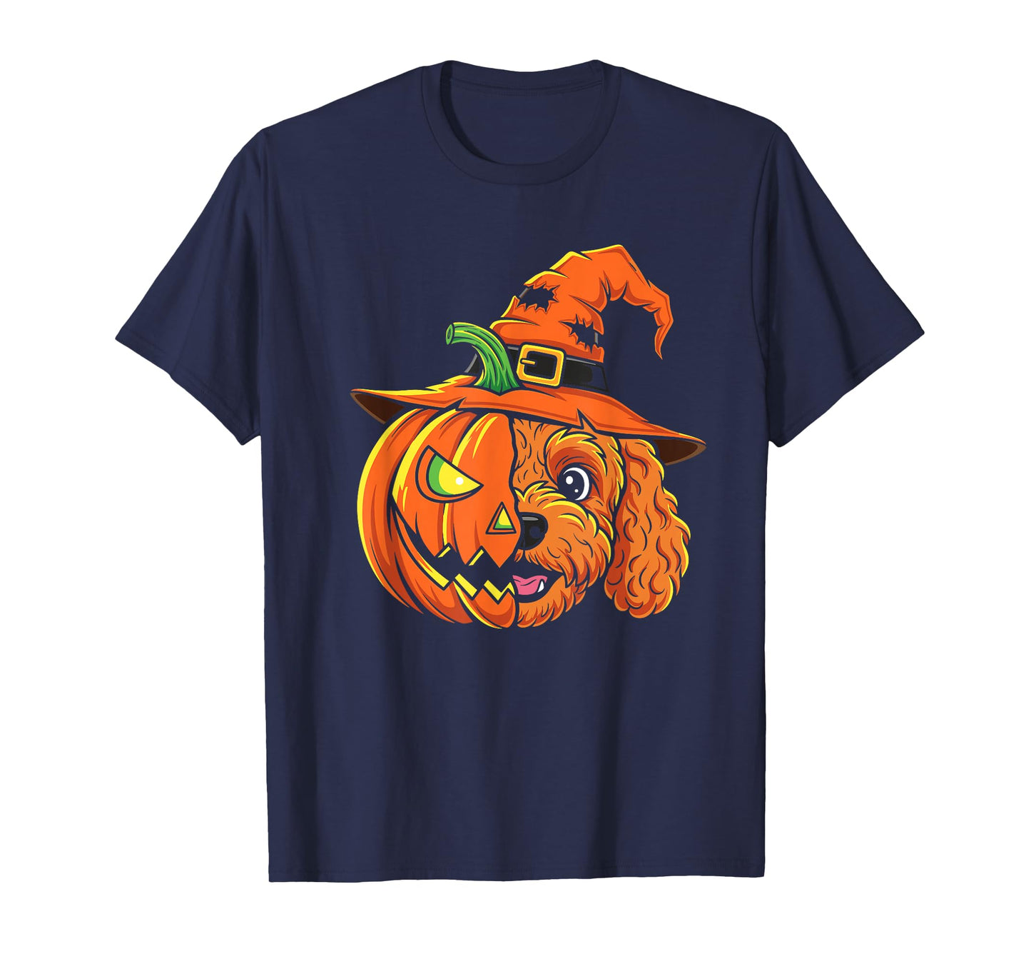 Cockapoo Pumpkin Jack O Lantern Halloween Kids Mens Womens T-Shirt
