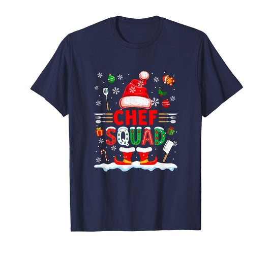 Chef Squad Men Job Christmas Santa Costume Bow Tie T-Shirt