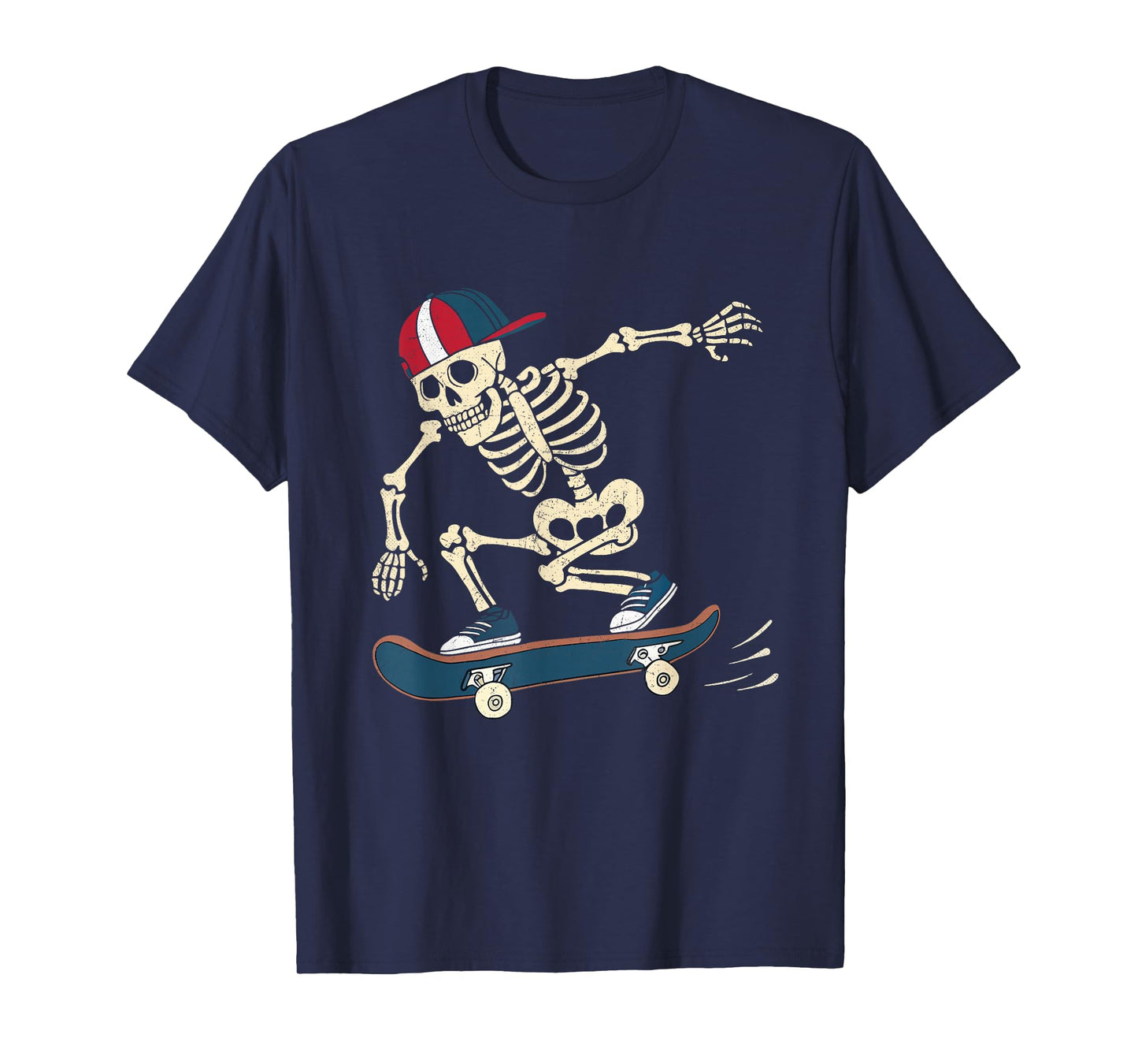 Skateboard Skeleton Halloween Skateboarding Skater Mens Boys T-Shirt