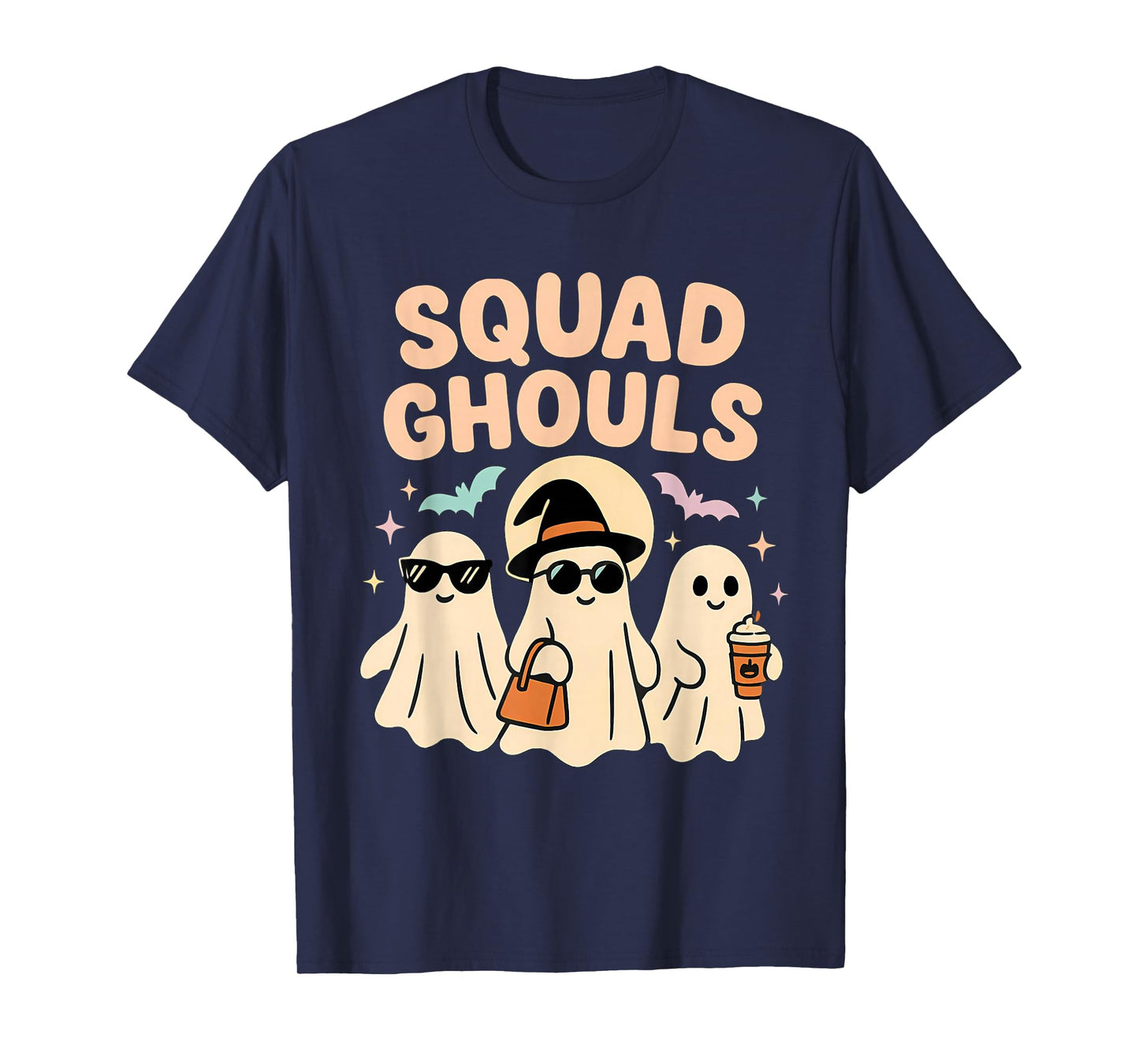 Funny Witch Squad Cute Ghosts Halloween Spooky Hat Tee T-Shirt