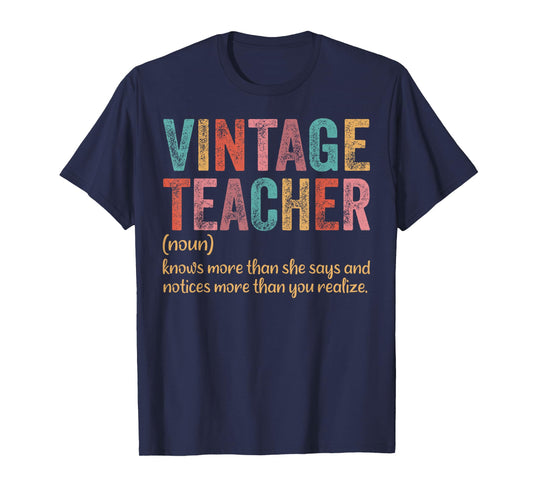Vintage Teacher Knows More Than She Says Outfit Definition T-Shirt