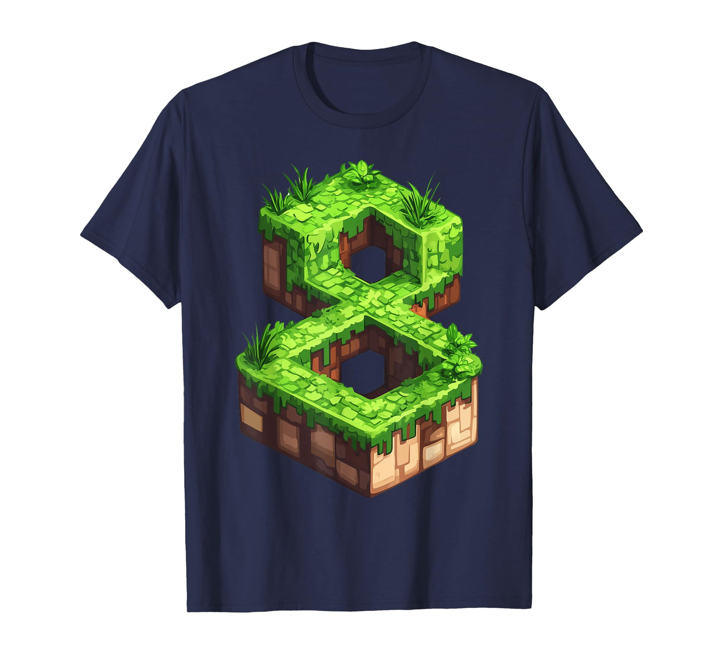 Fun 8th Birthday Number 8 Video Gamer Pixel Themed Bday Boys T-Shirt