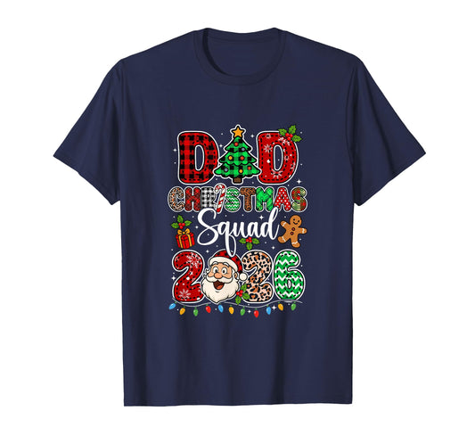 Dad Christmas Crew 2026 Leopard Funny Santa Family Group T-Shirt