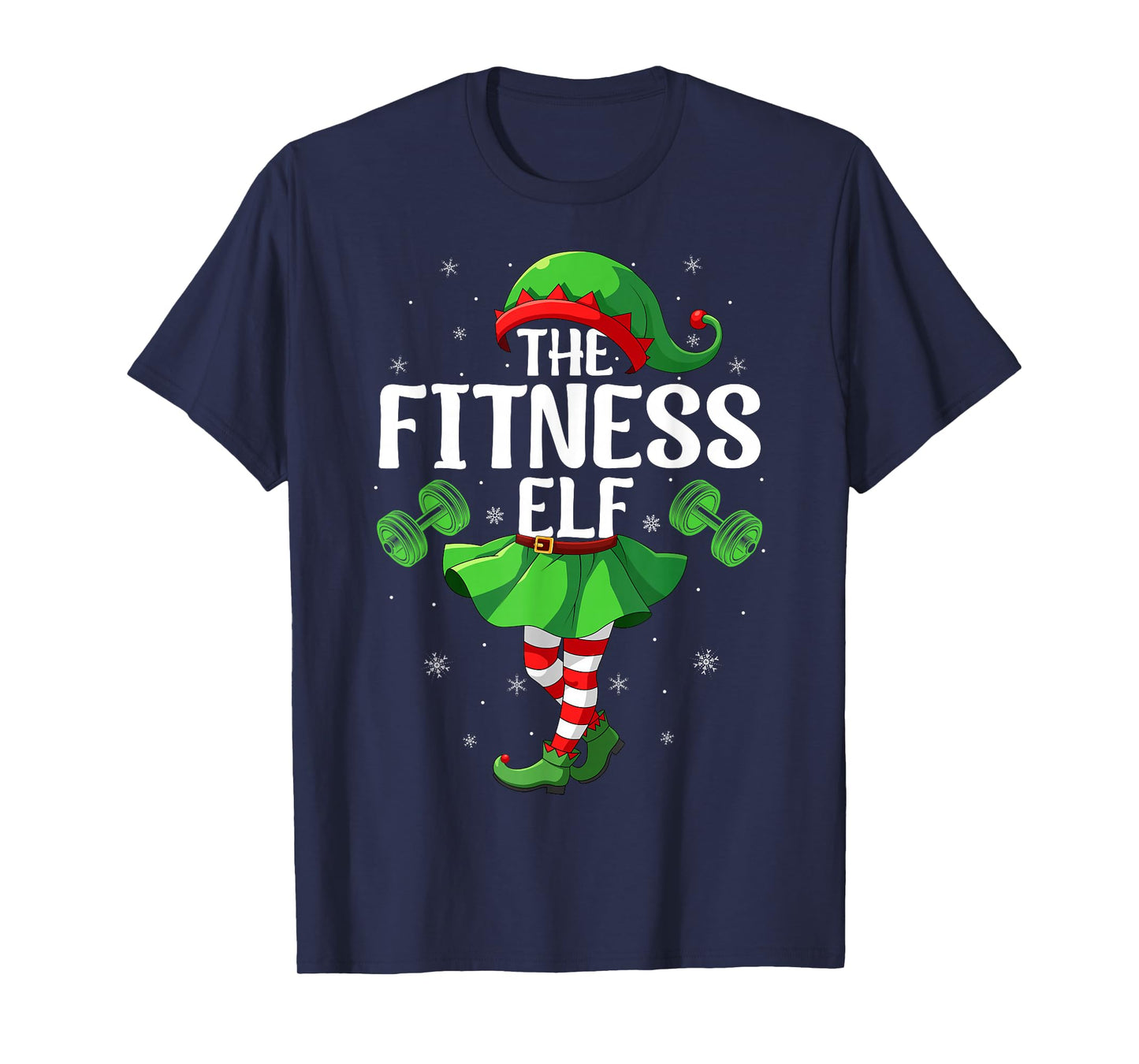 Fitness Elf Christmas Girls Women Elf Squad Xmas Family T-Shirt
