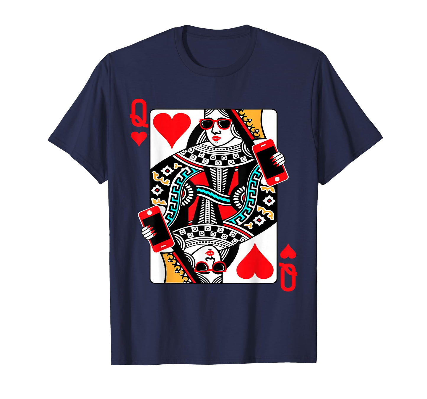 Qween Q of Hearts Funny Womens Girls Blackjack Poker Casino T-Shirt