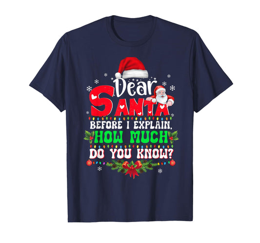 2025 Funny Christmas Shirts Kids Adults Santa I Can Explain T-Shirt